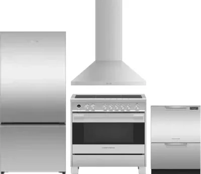 4 Piece Package Includes Refrigerator, Range, Hood And Dishwasher